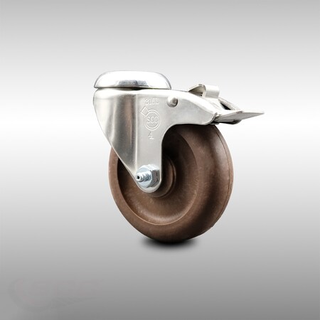 Service Caster 4 Inch 316SS High Temp Glass Filled Nylon Bolt Hole Caster with Total Lock Brake SCC-SS316BHTTL20S414-GFNSHT